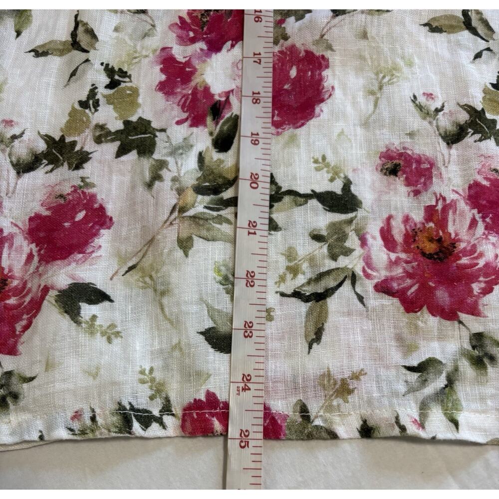 Inizio Made In Italy 100% Linen Blouse Pink Floral Lagenlook Resort Wear Size L - Picture 8 of 8